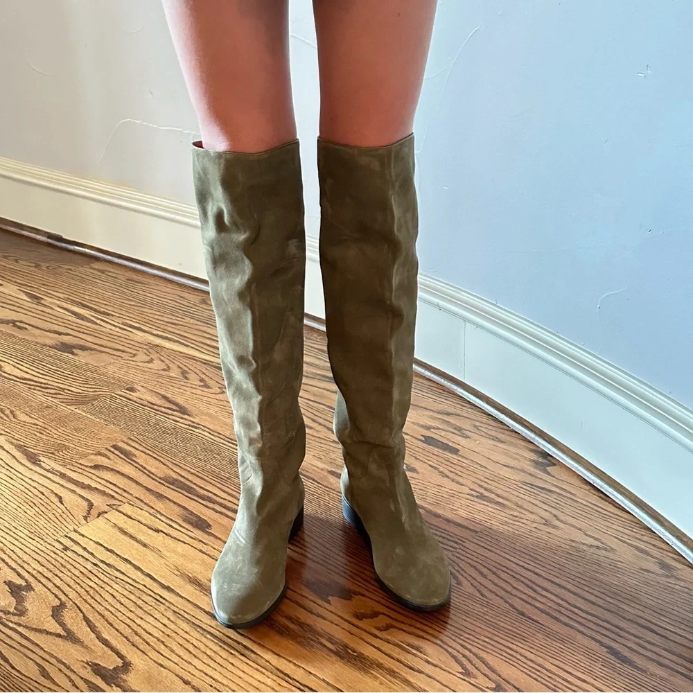 SANTONI Olive Green Knee-High Women's Boots🌸 - Picture 2 of 16